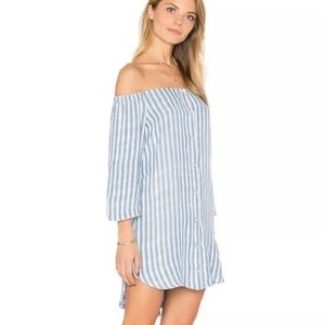 7. Anthropologie Cloth & Stone Off Shoulder Stripe Tunic Dress Medium